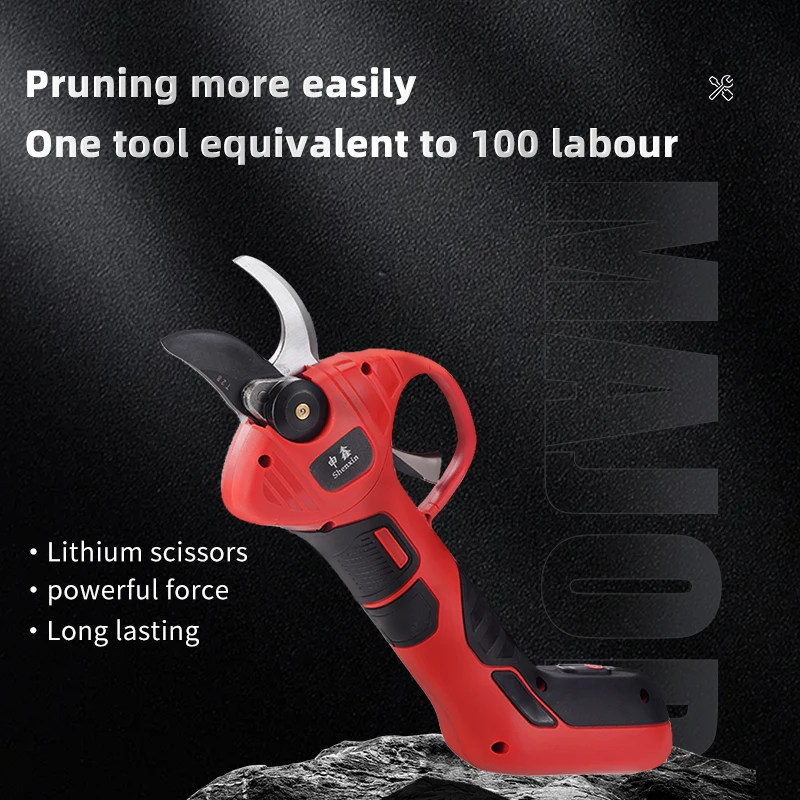 Easy-to-Use Lithium Battery Electric Pruning Shears Wood Runner Scissors For Vineyard Gardening Secateurs Pruning Scissors Pole