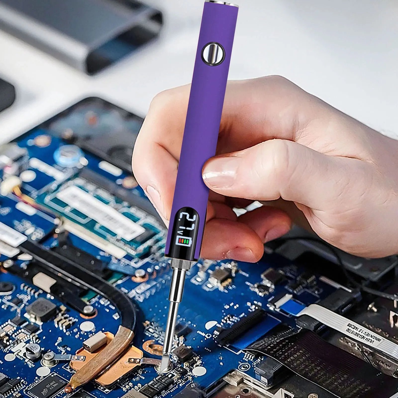 

【Набор мини-паяльников 510 Thread】С дисплеем и регулируемым напряжением – инструмент для пайки электроники с разъемом USB 510, 650 мАч