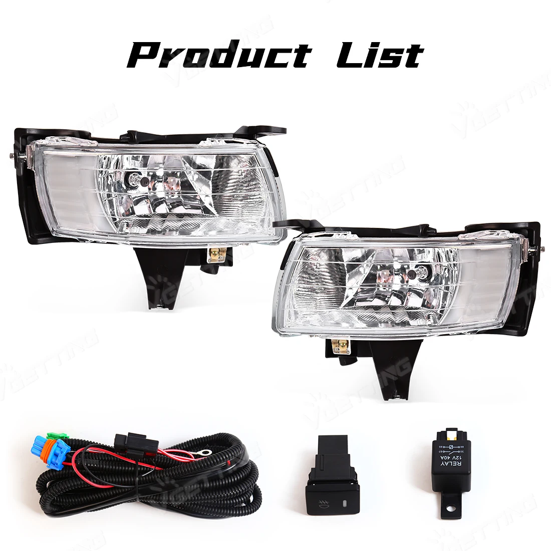 Car Front Bumper Fog Light Assembly For Toyota Corolla (Fielder) 2005 2006 2007 Halogen Bulbs Headlight With Wire Accessories