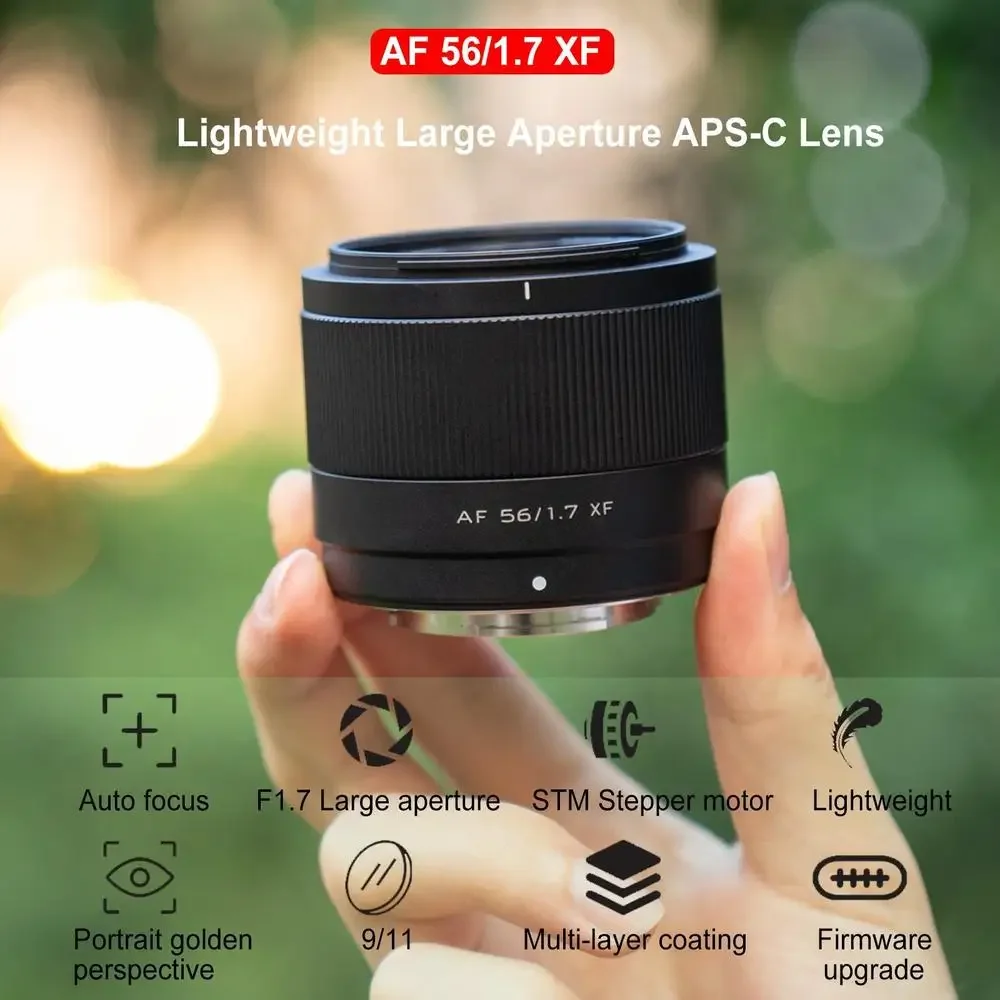 Viltrox 56mm F1.7 자동 초점 APS-C 렌즈, 미러리스 카메라 마운트, 후지 X XF X-T4 XF X-T30ii X-Pro3 소니 E 니콘 Z Z30 Z50 용, 56mm F1.7