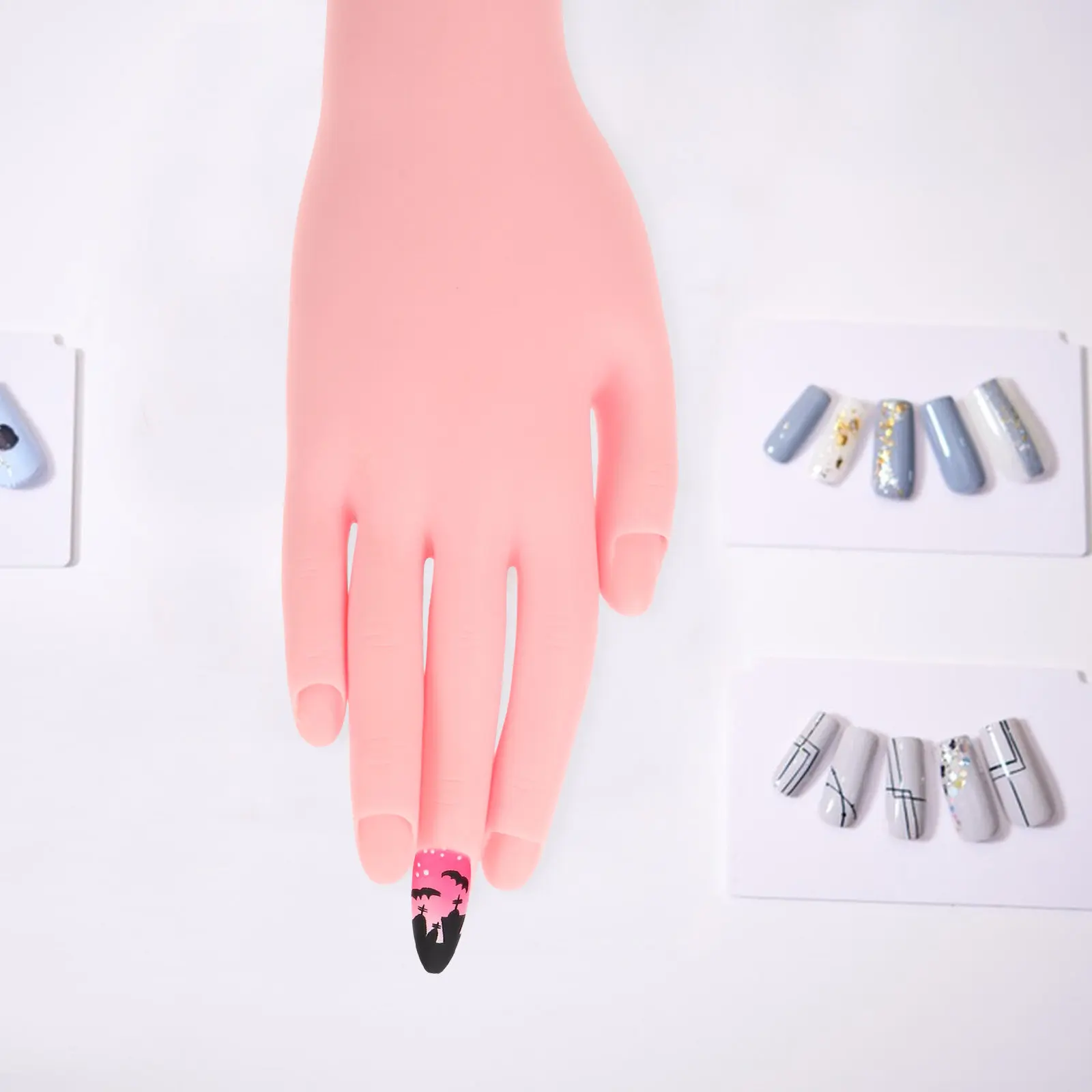 

Имитация руки для тренировки маникюра: реалистичные гибкие пальцы, натуральная текстура, легко чистится, инструмент для ухода за акриловыми ногтями и нейл-артом