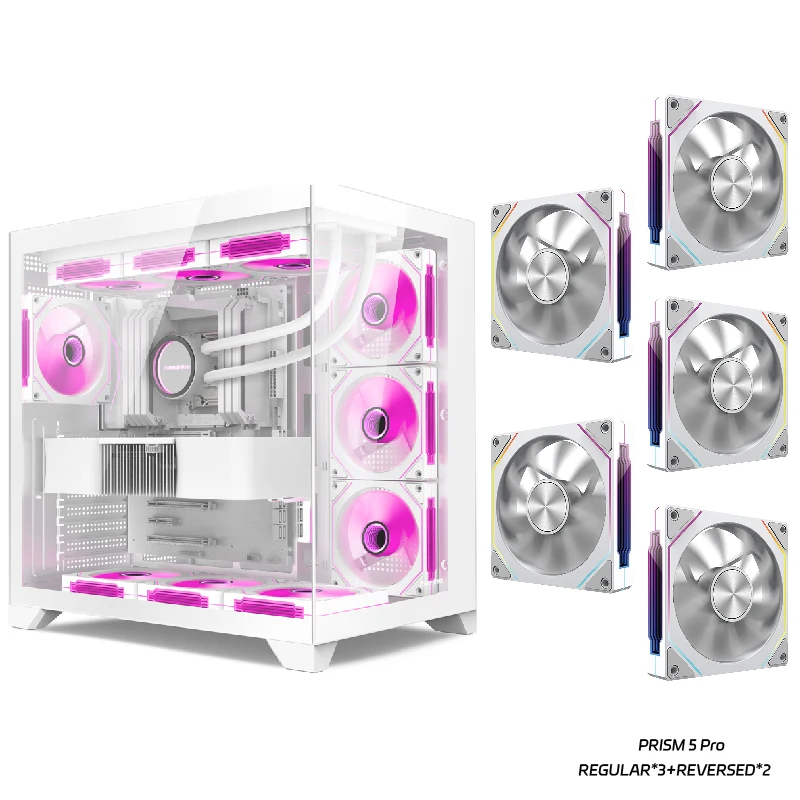 Elektrische trein Dreamland PRO ATX moederbord PC gaming 360° watergekoelde kamer met zeezicht Dubbelzijdige glazen gamingcomputerbehuizing