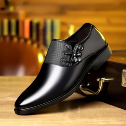 Men's Pointed Toe Lace-Up Dress Shoes, Non-Slip Formal Shoes For Wedding Party Business