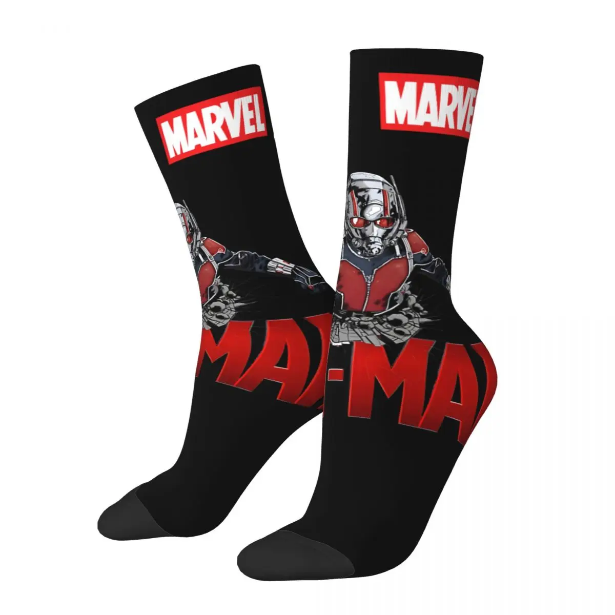 Funny Crazy Sock for Men Marvel Limited Edition Hip Hop Harajuku Ant-Man Happy Seamless Pattern Printed Boys Crew compression