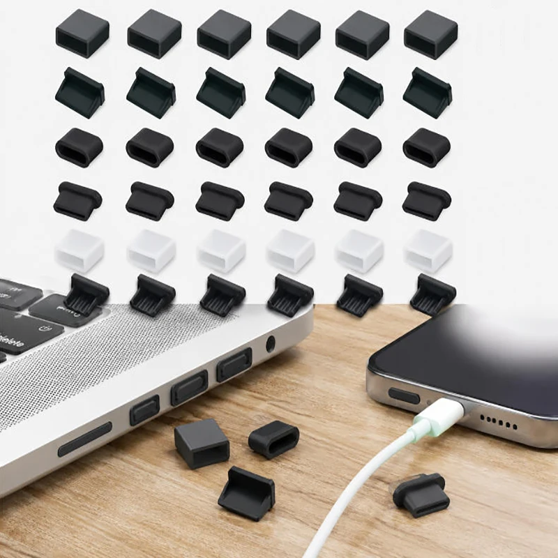

USB C, Micro USB & USB A Anti-Dust Plugs – Silicone Port Covers for iPhone, Samsung, Android & Type-C Devices