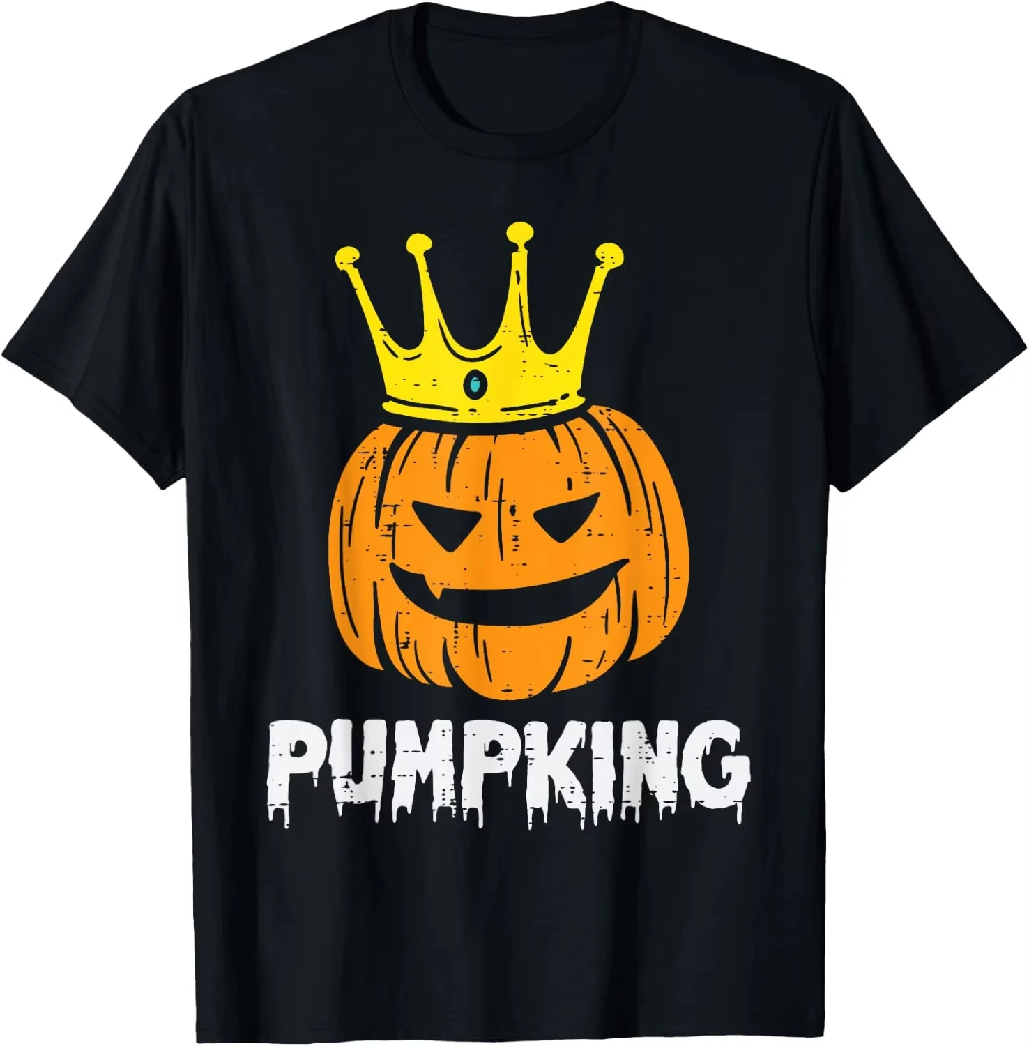 Pumpqueen Pumpking Print Matching Halloween Couples T Shirt Women Men Spooky Season Halloween Couple T-shirts Tops