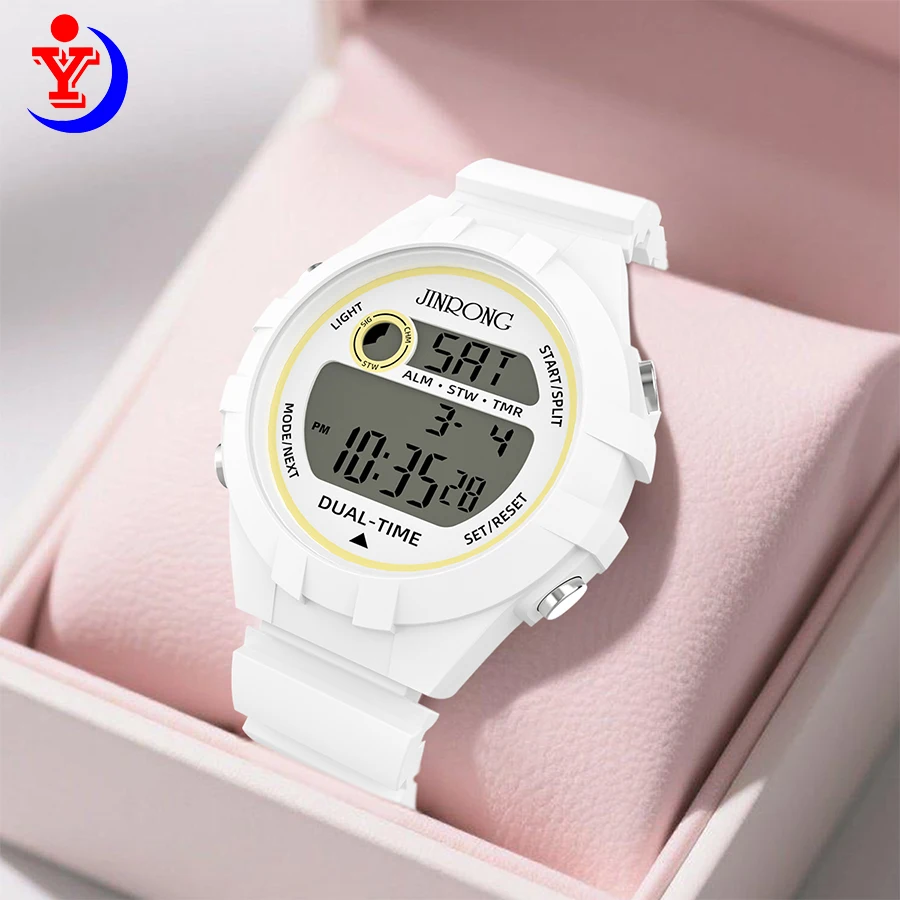 2025 Fashionable Women's Multifunctional Electronic Sports Watch, Waterproof 30M, Night Light Mode, Dual Time, Chronograph