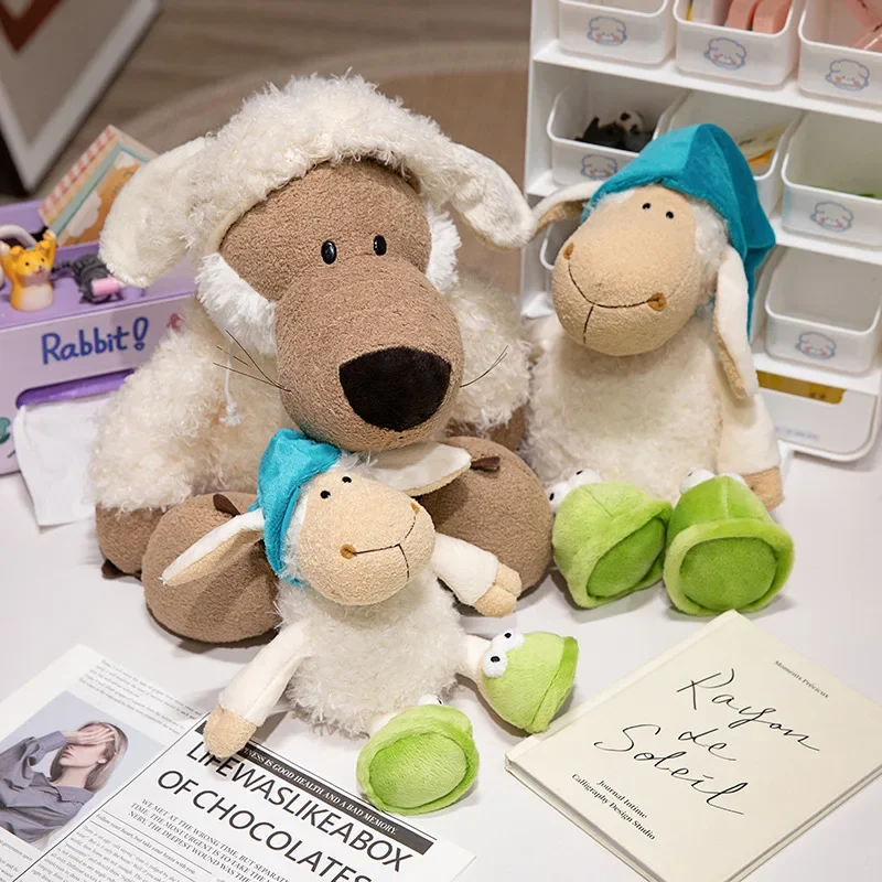 Ropa de oveja soñolienta, lobo en oveja, juguete de cordero de peluche, lindo regalo de peluche suave para niños y niñas, juguete de oveja de peluche de vacaciones