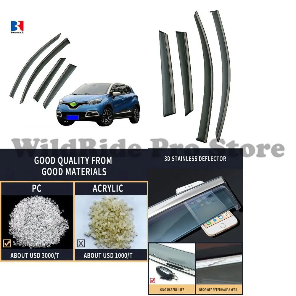 

1 комплект для RENAULT CAPTUR 2015-2018 2019, небьющийся дефлектор для ПК, оконный козырек