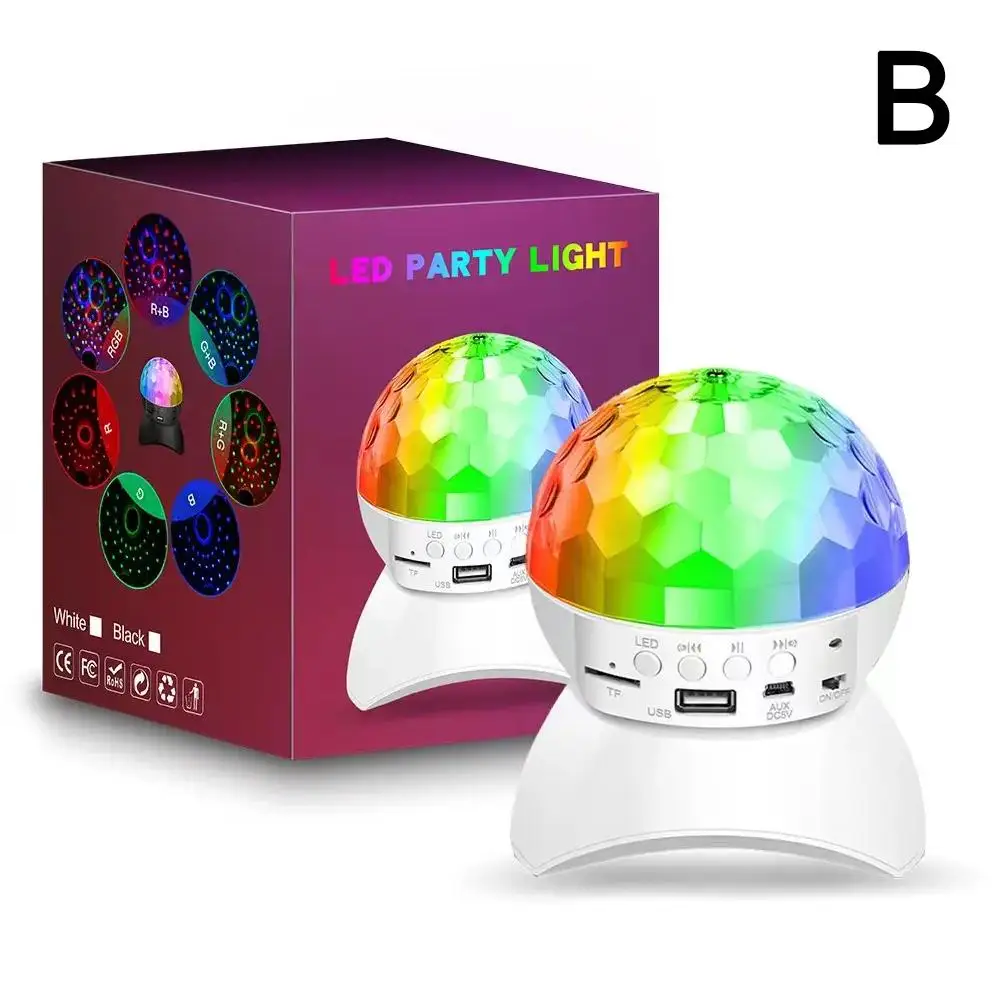 الملونة LED ديسكو الكرة ضوء سمّاعات بلوتوث ضوء المرحلة قابلة للشحن المحمولة مهرجان USB الزفاف ستروبلايت حفلة Am G4D6 #4