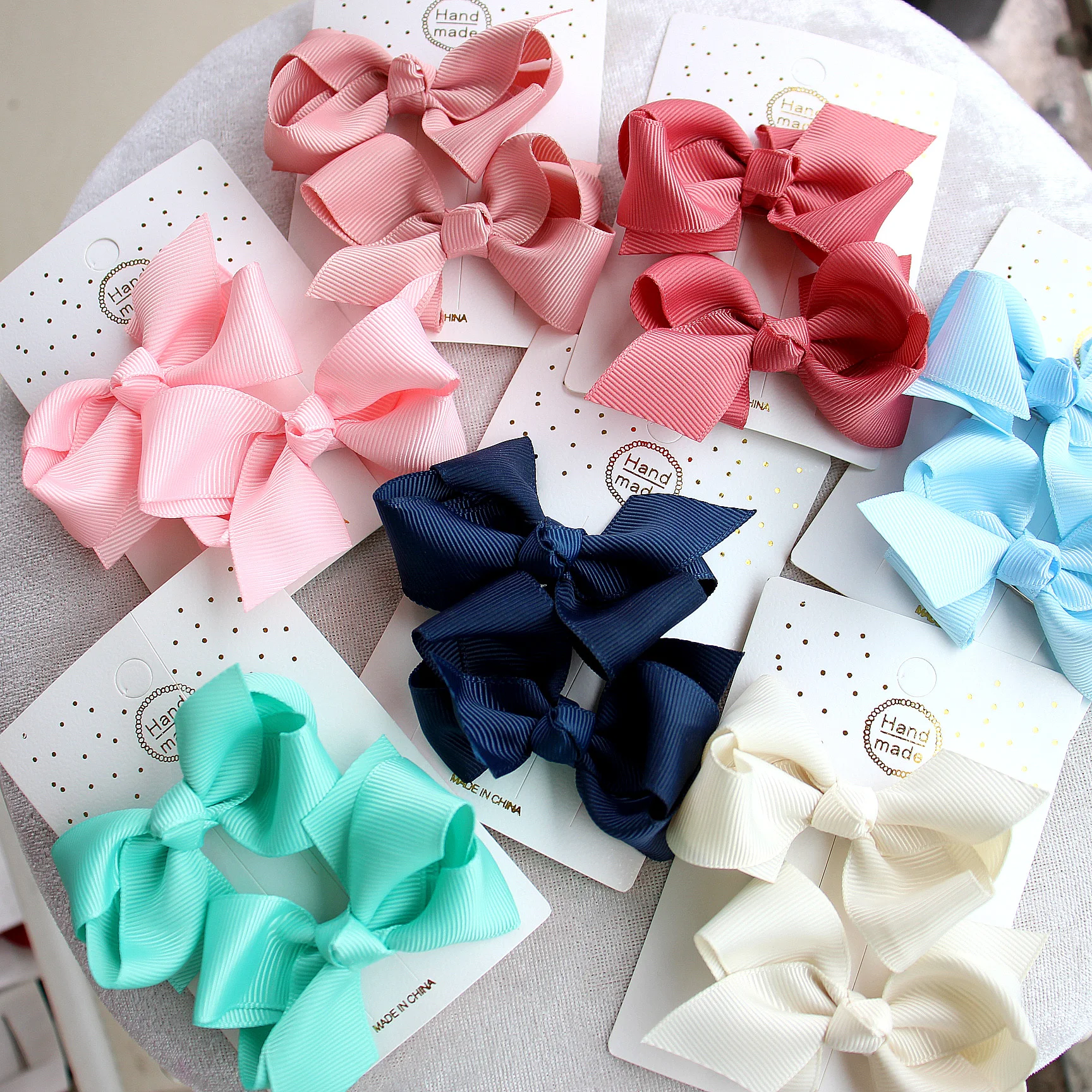 

1pair/lot Big Grosgrain Ribbon Solid Hair Bows with Clips baby Girls Kids Hair Clips Headwear Boutique Hair Brooches Accessories