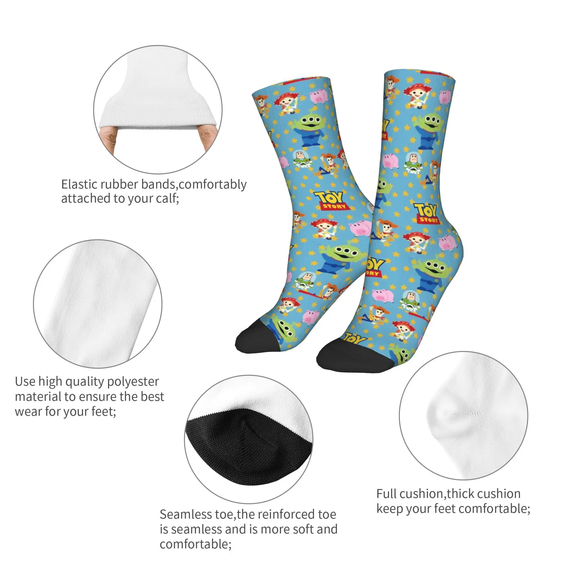 Toy Story Merch Meias infantis fofas de desenho animado para meninos e meninas presentes meias sociais