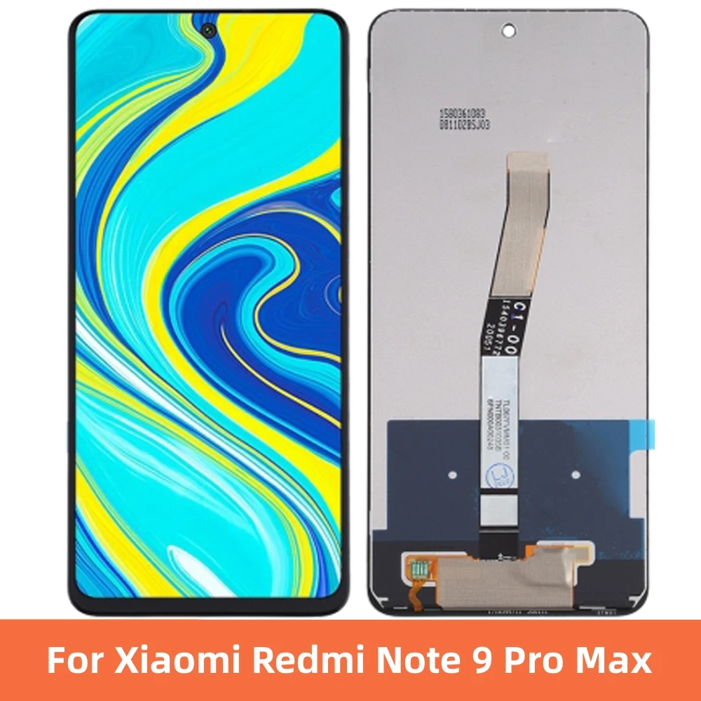 

LCD Display Touch Screen Digitizer Assembly, For Xiaomi Redmi Note 9 Pro Max, M2003J6B1I, 6.67"