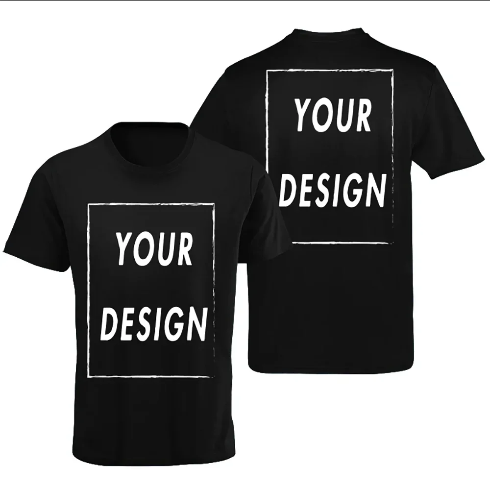 Custom T Shirt for Men And Women Design Your Own Logo Text Photo Front Back Free Both Side EU Size Cotton Personalized T-shirt