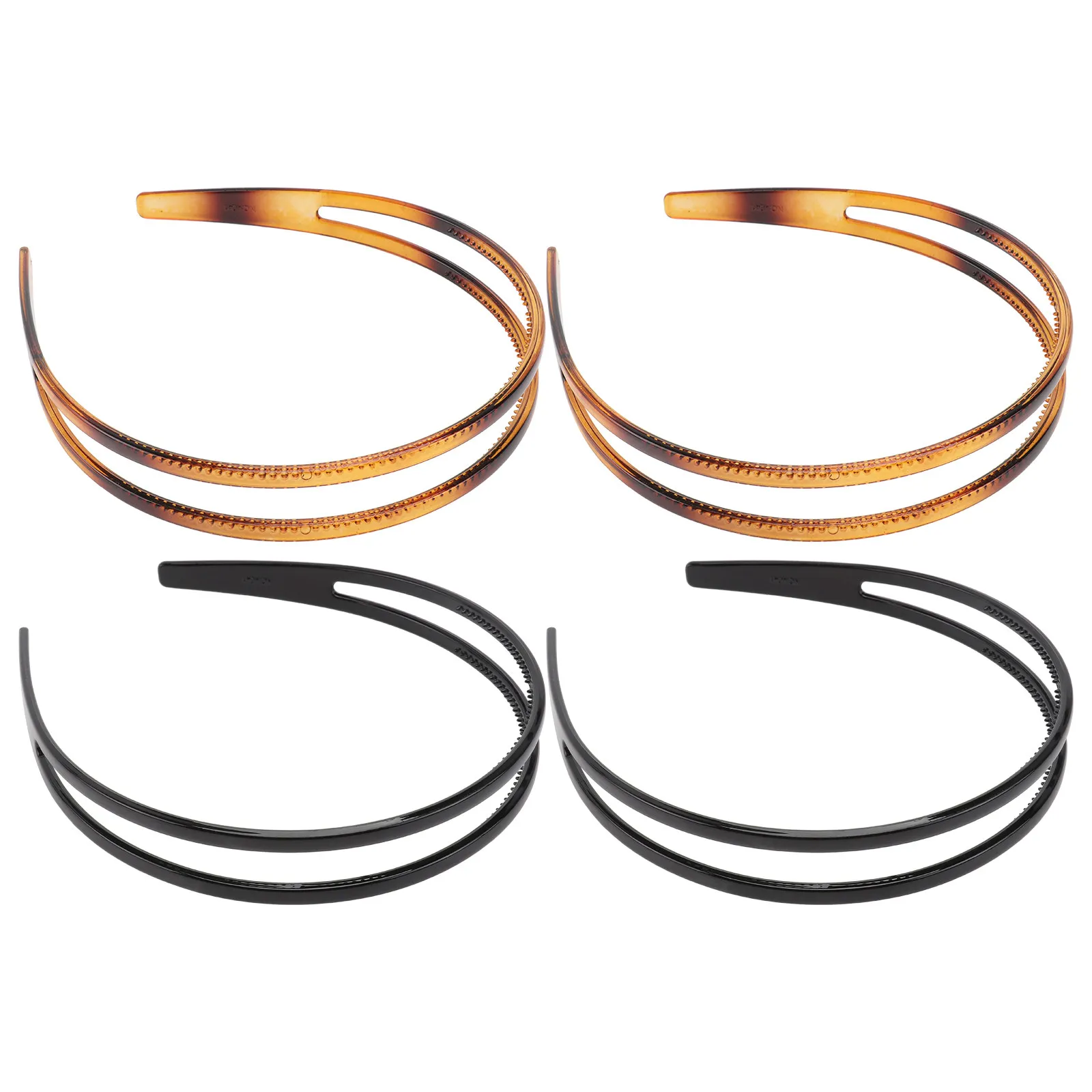 

Набор из 4 элегантных противоскользящих ободков для волос с зубчиками, повседневные и праздничные аксессуары для женщин, модные женские повязки на голову