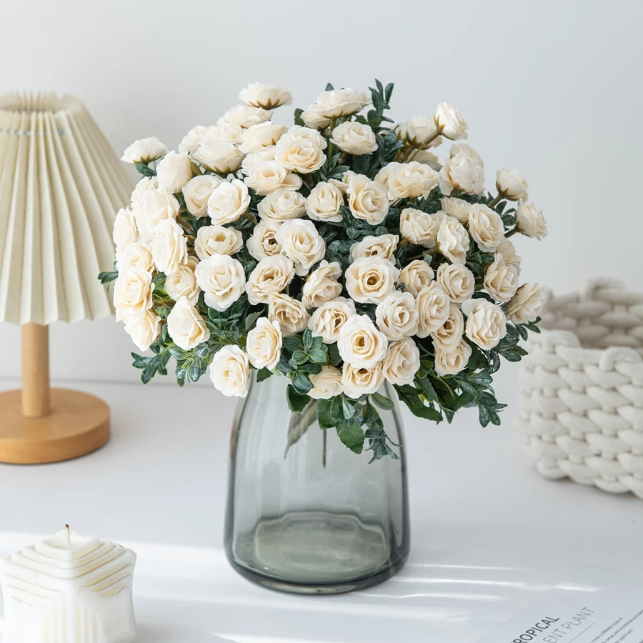 Künstliche Blumen, Seidenrosen, Hochzeit, Heimdekoration, Brautstrauß, Kranz, Hofdekoration, Festival, DIY-Bouquet, Geschenkbox-Zubehör – Detail 1