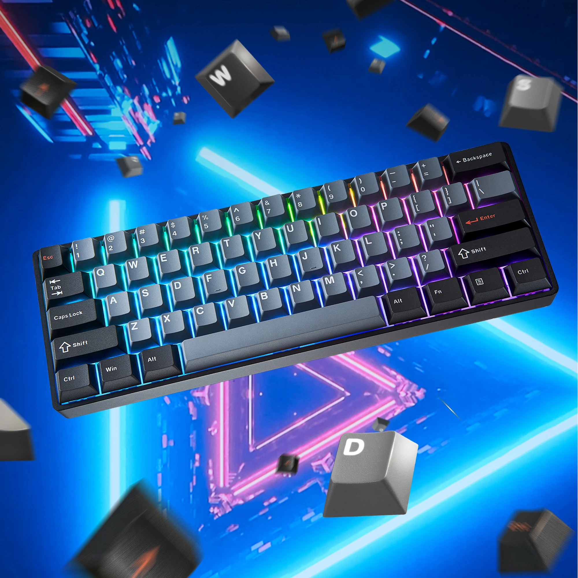 Imagem -05 - Teclado Magnético do Jogo do Interruptor Disparador Rápido 61 Chave Compacto Teclado com Fio Mecânico Rgb Personalizado Backlit Drunkdeer-g60