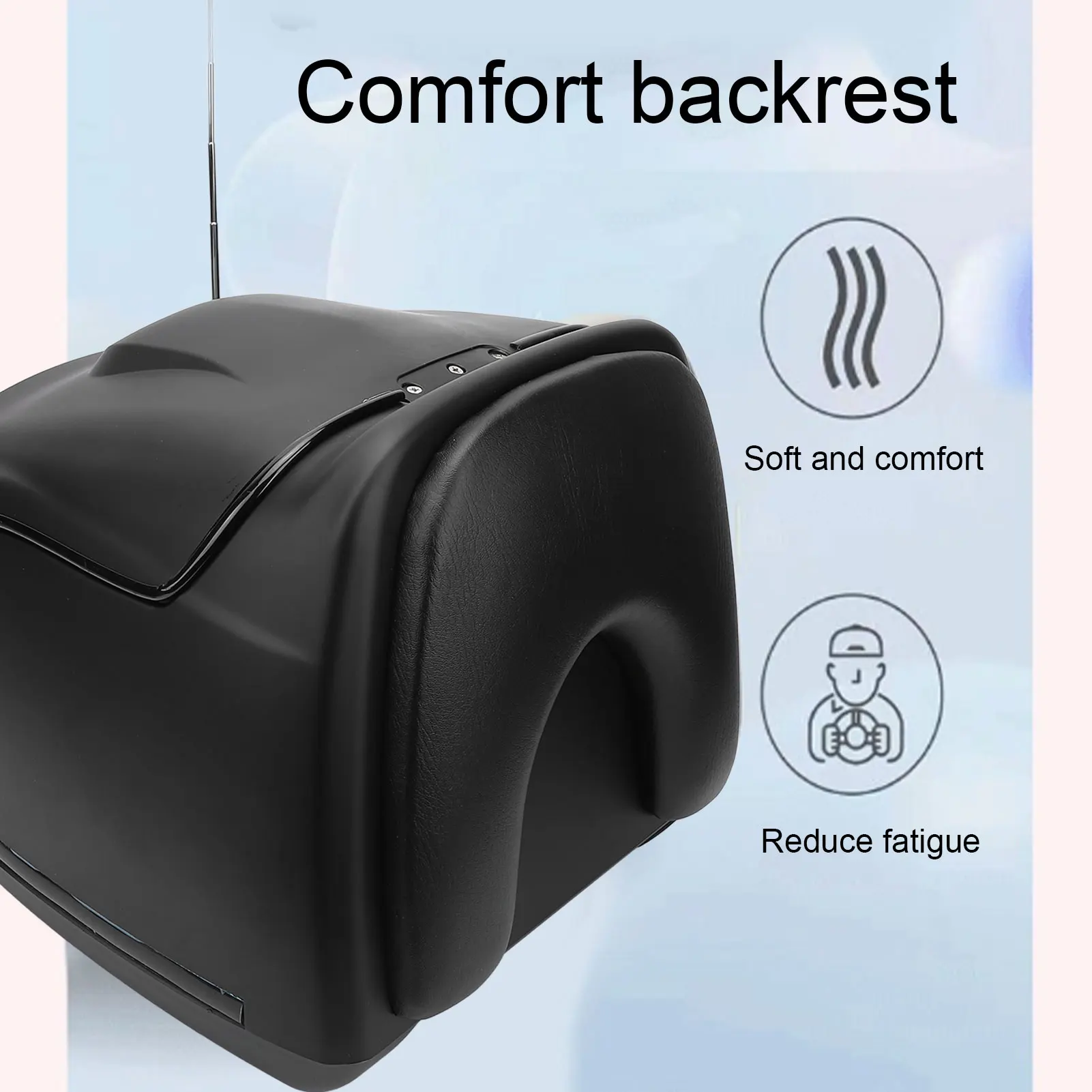 38L Retro Motorcycle Top Case Water Resistant Large Capacity Trunk Box Black for Scooter Electric Bike Motorbike OEM Replacement