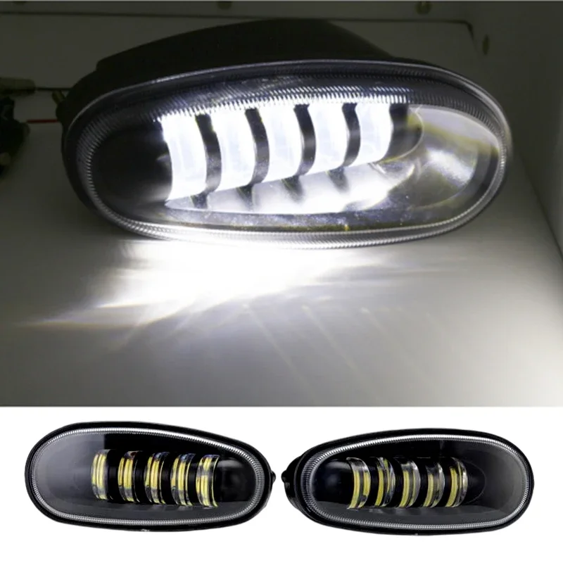 Car LED Front Fog Light Russian Version LED Driving Lamp DRL Daytime Running Lights 12V For Daewoo Chevrolet lanos sens Auto