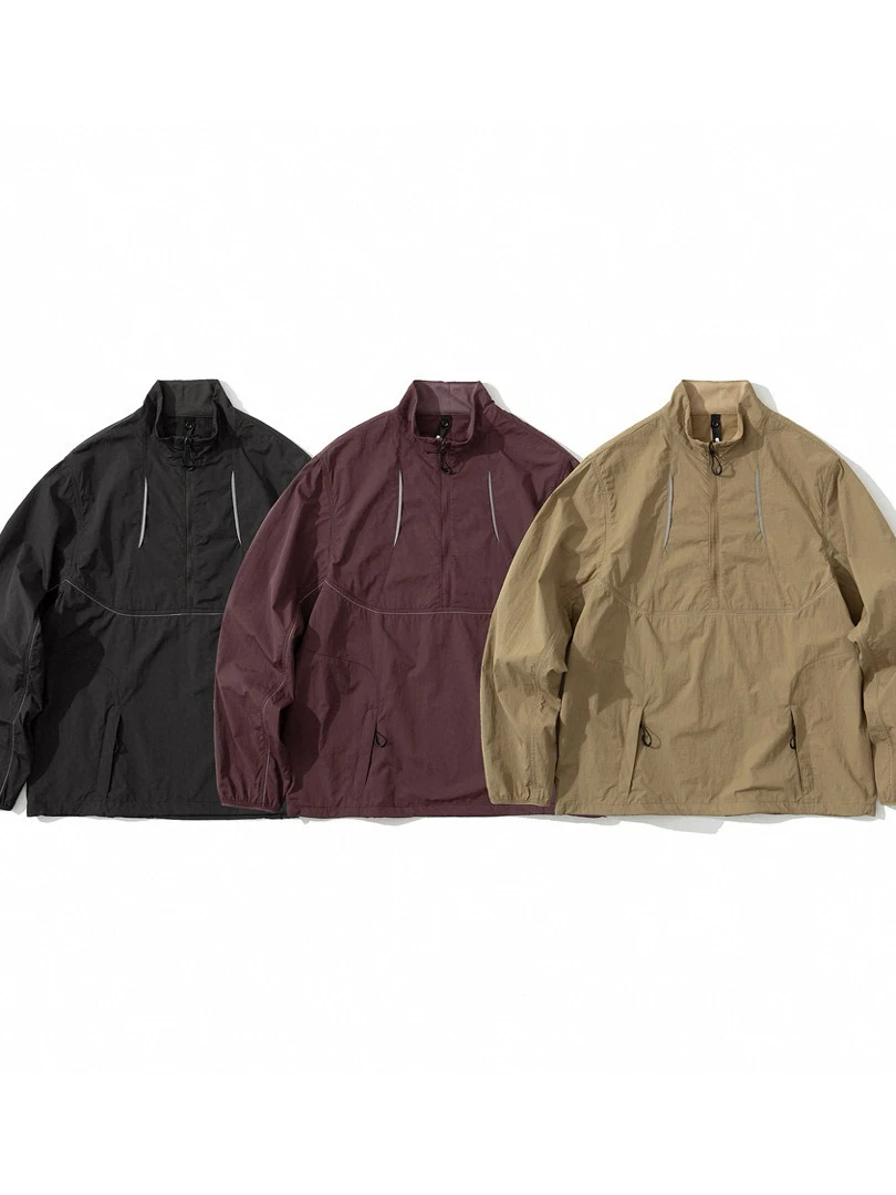 

Retro Japanese Sle Outdoor Climbing Windproof Cycling Stand Collar f Zip Loose Casual Jaet Coat Trendy Brand Youth