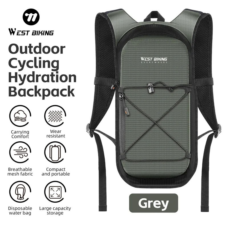 Mochila de Hidratación WEST BIKING de 10L para Ciclismo, Deportes al Aire Libre, Running, Senderismo, Escalada, Bolsa de Agua Transpirable Multicapa para Bicicleta