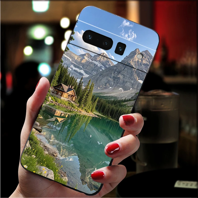 Soft Phone Case Cover For Google Pixel 11 Pro XL 10a 10 9 Pro XL 9A 8A 7A 6A 5A 5 4 Lake Snow Mountain valley scenery