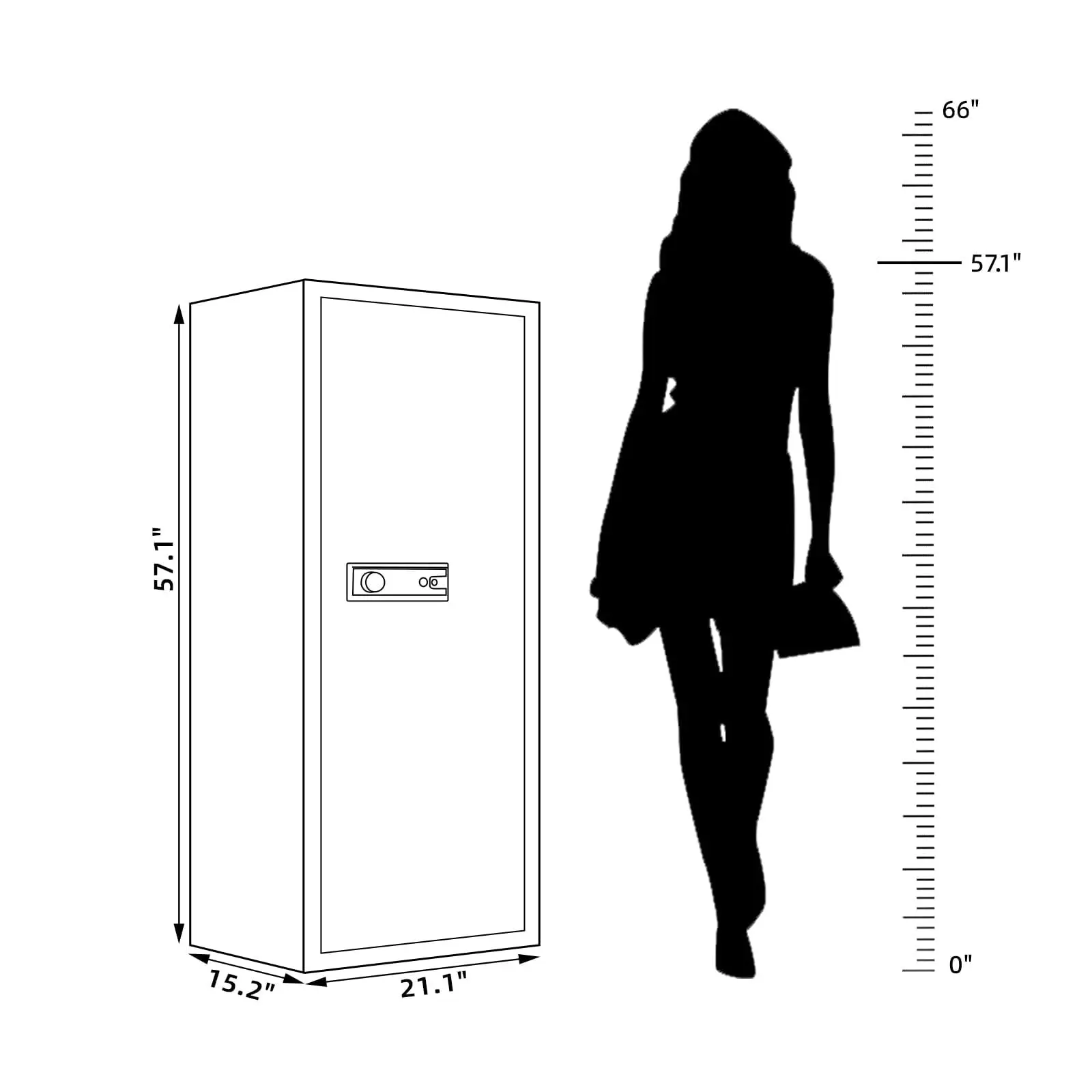 KAER 8-12 بندقية آمنة متعددة الوظائف بندقية آمنة للبندقية والمسدسات خزانة بندقية خزائن مسدس كبيرة لبنادق المنزل والبنادق الكهربائية