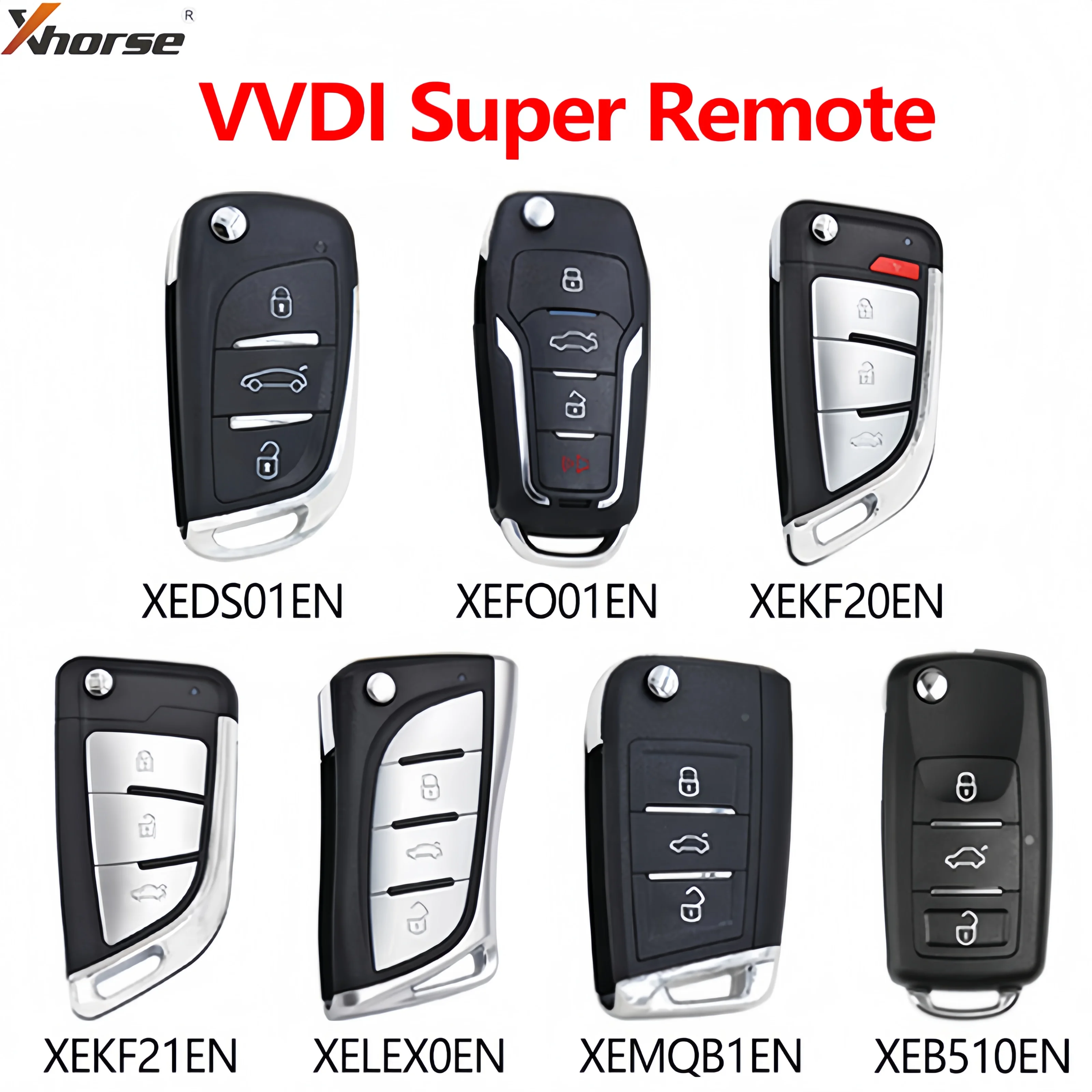 VVDI Super Remote XEB510EN XEDS01EN XEMQB1EN XEFO01EN XEKF20EN XEKF21EN XELEX0EN with XT27 Chip Work for VVDI2 MINI Key Tool