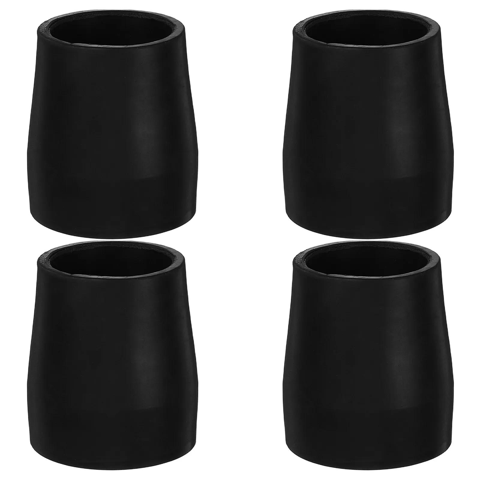 4pcs Black Rubber Foot Covers for 24mm Commode Chairs – Non-Slip Leg Caps, Shower & Restroom Chair Floor Protectors