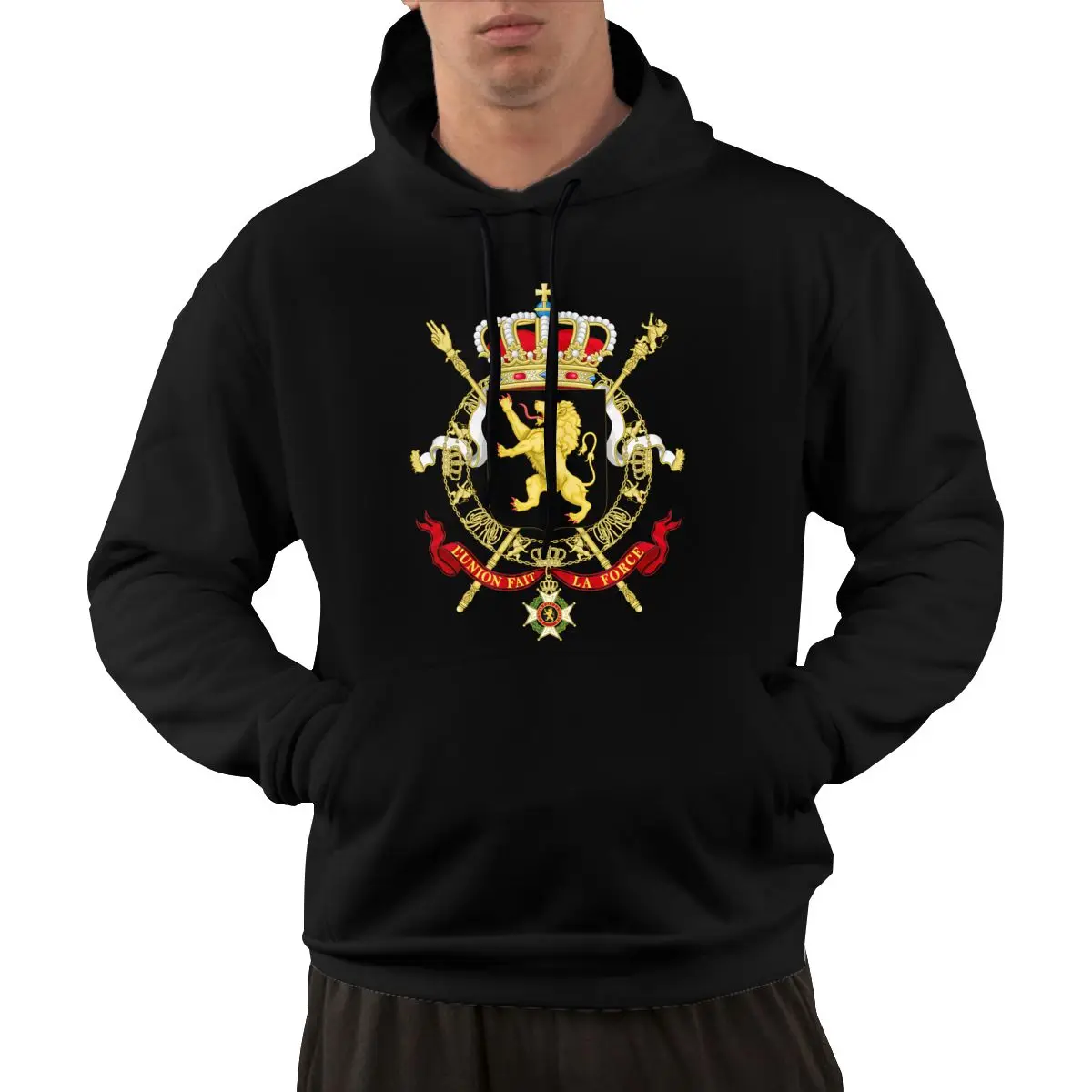 95% Cotton Emblem Of Belgium Country Flag Warm Winter Pullover Hoodie Men Women Unisex Hip Hop Style Sweatshirt