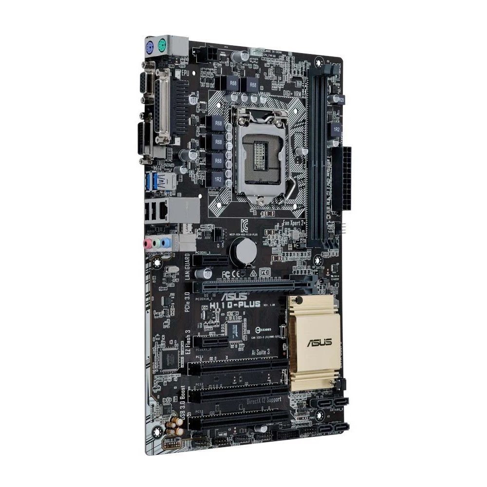  ASUS H110-PLUS Motherboard LGA 1151 Intel H110 32 GB DDR4 ATX support Core i3-6100 i3-7300 i5-6400 i5-6500  i5-7500 i7-6700 - view 2