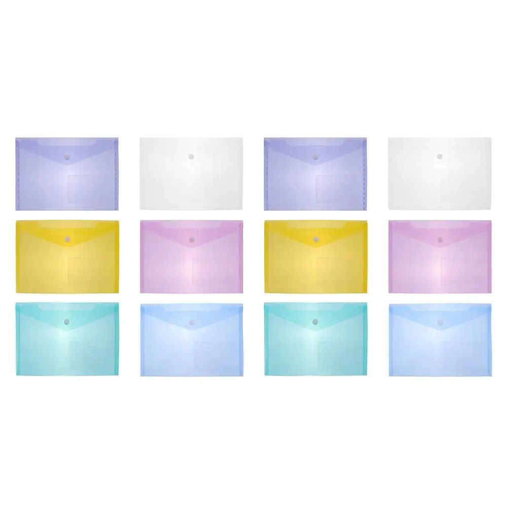 12 Pcs A5 File Bag Test Paper Document Organizer Folder Seal Storage Pp Business Student