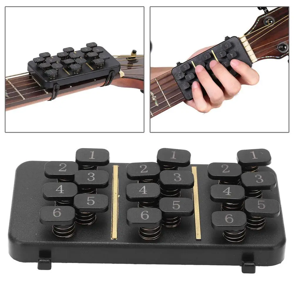 Guitarra Chord Training Aid Learning Tool, One Key Finger Force Tuning, Press Kit com Chord Spectrum para iniciantes, S9U2, 18 teclas