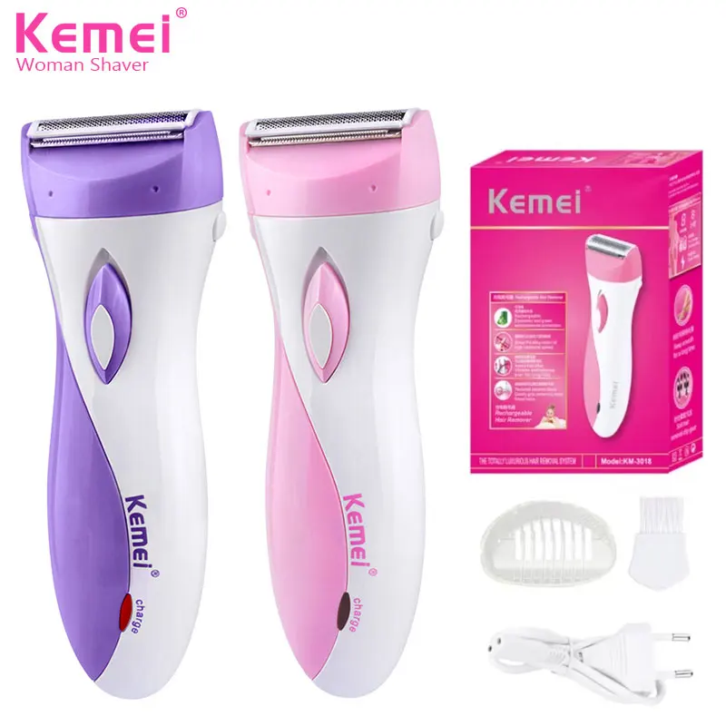 

Kemei KM-3018 электрическая бритва для женщин, бритва для волос на ногах, бикини, эпилятор для подмышек, безболезненное женское портативное средство для удаления волос