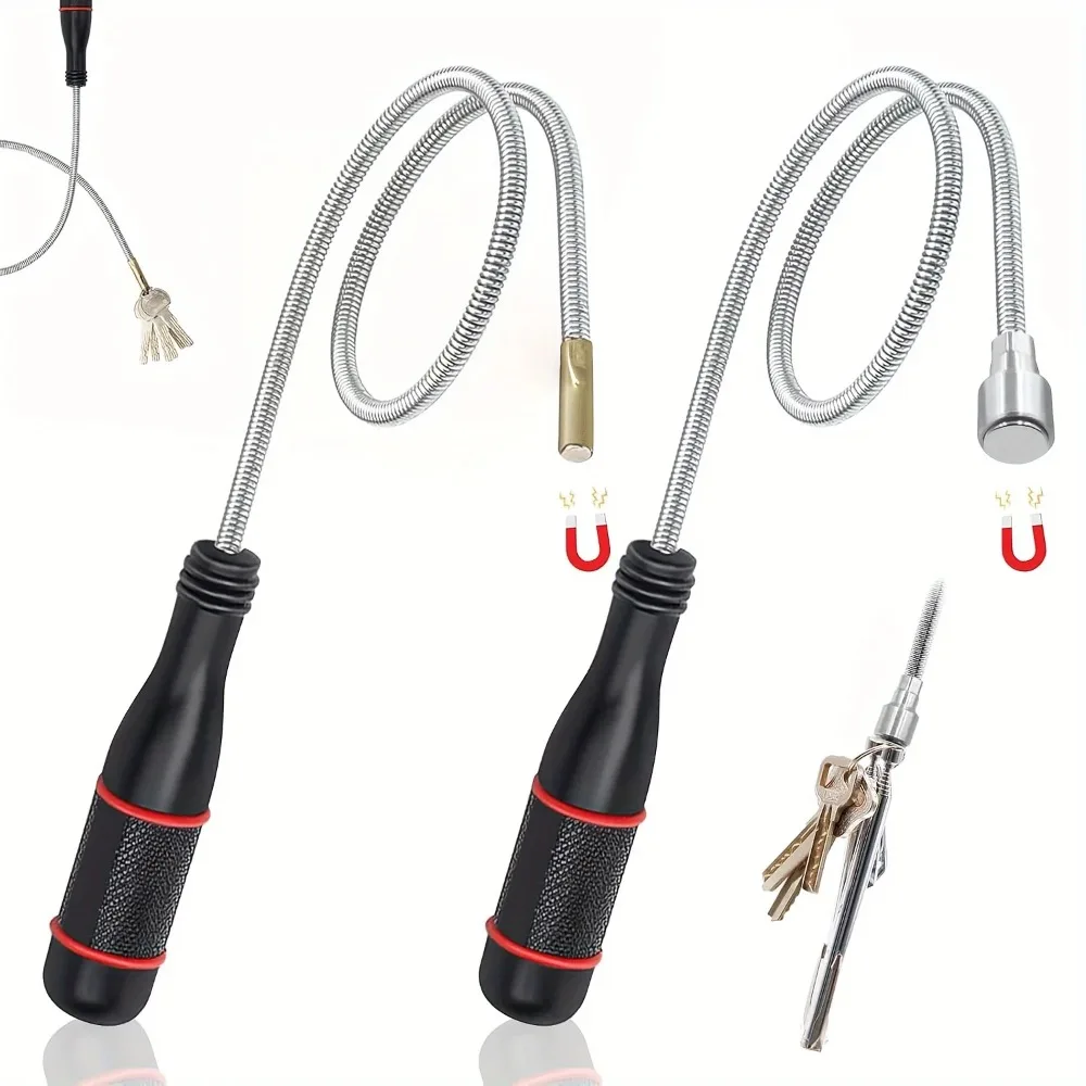 50cm Flexible Magnetic Pickup Tool with Strong Suction, Bendable Spring Magnet for Auto Repair, Sink Drain and Home DIY