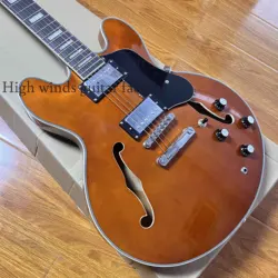 Jazz Electric Chibson guitarF-hole semi hollow body brown