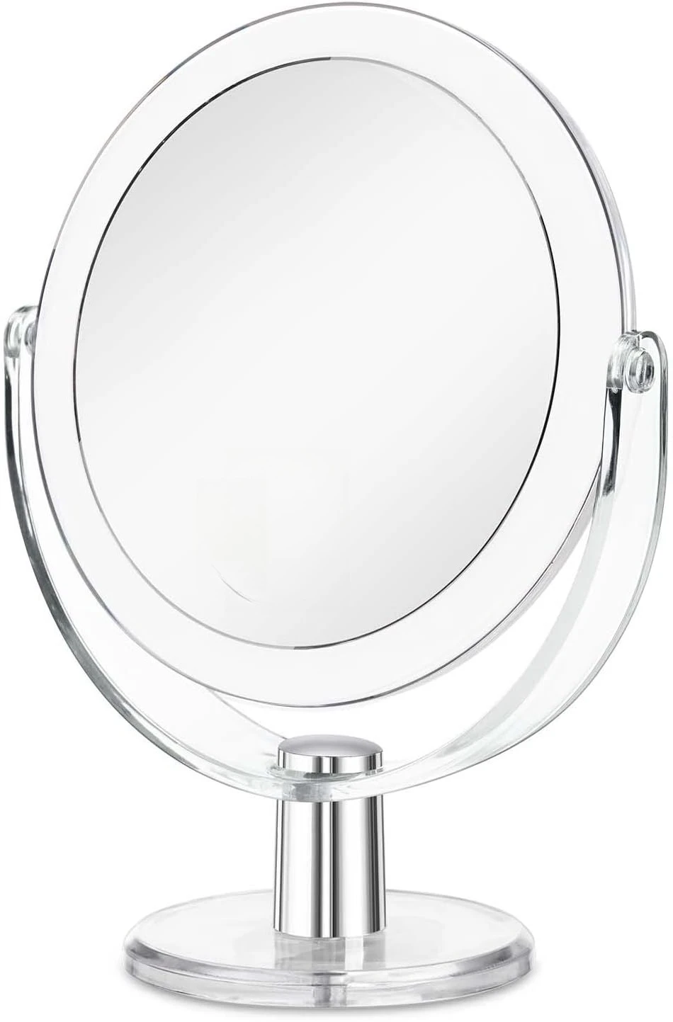 Schminkspiegel mit Ständer, doppelseitiger 360-Grad-drehbarer Vergrößerungsspiegel, tragbarer Tisch- und Schreibtischspiegel