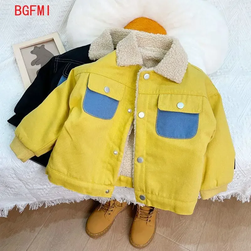 Children\'s Clothing Korean Kids Winter Clothes for Girls Plush Baby Coats Autumn Fashion Jacket for Boy Warm Kid Outerwear 0-5Y