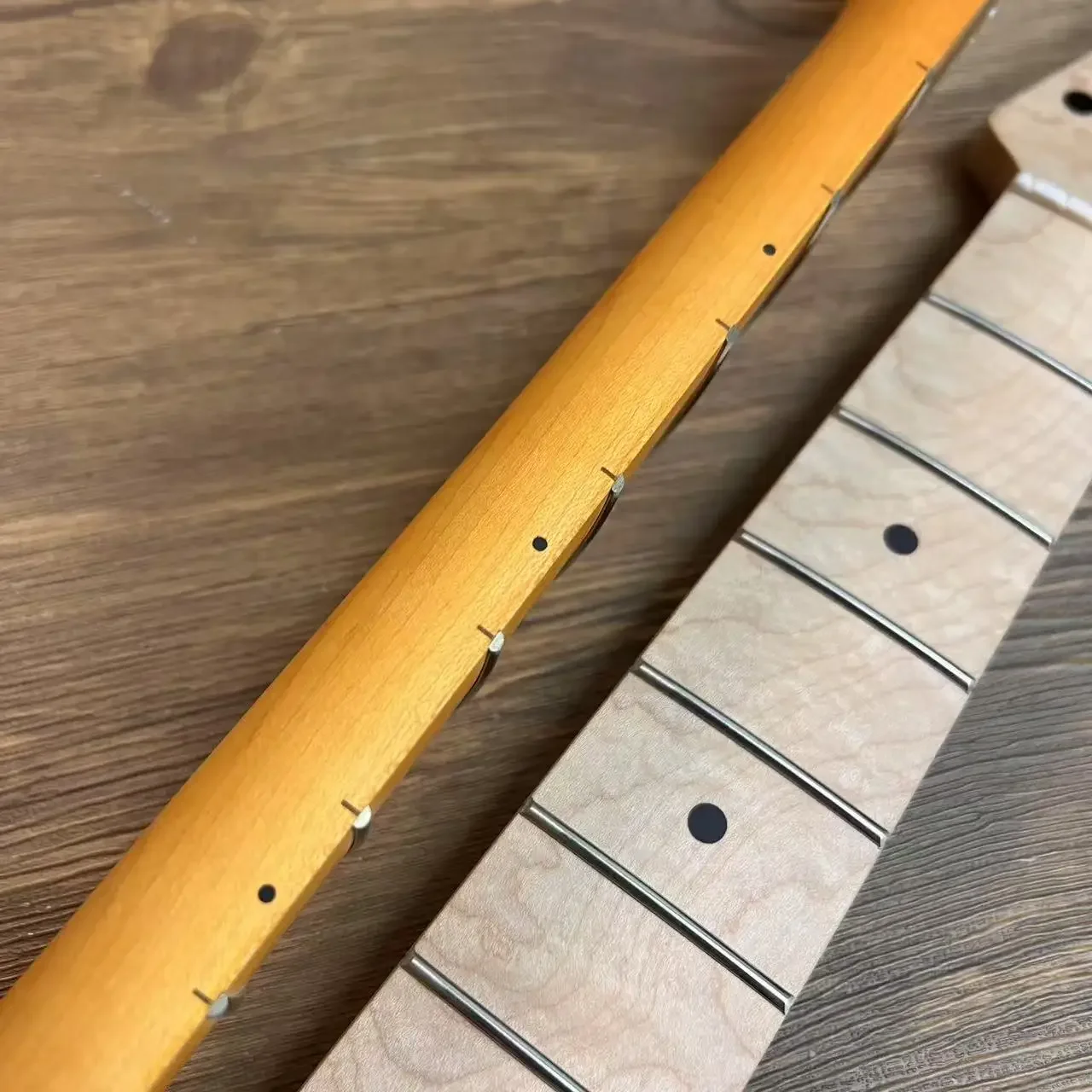 1957-style-vintage-st-guitar-neck-solid-alder-wood-aged-yellow-matte-finish-adjustable-truss-rod-ideal-for-diy-luthier-cus