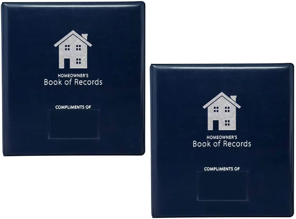 

Household Records Binder 3-Ring Organizer for Receipts & Home Repair - Navy 2 Pack