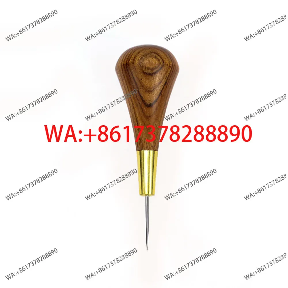 Handmade DIY leather scribed positioning cone, sandalwood sourdough handle boutique cone German steel needle reaming