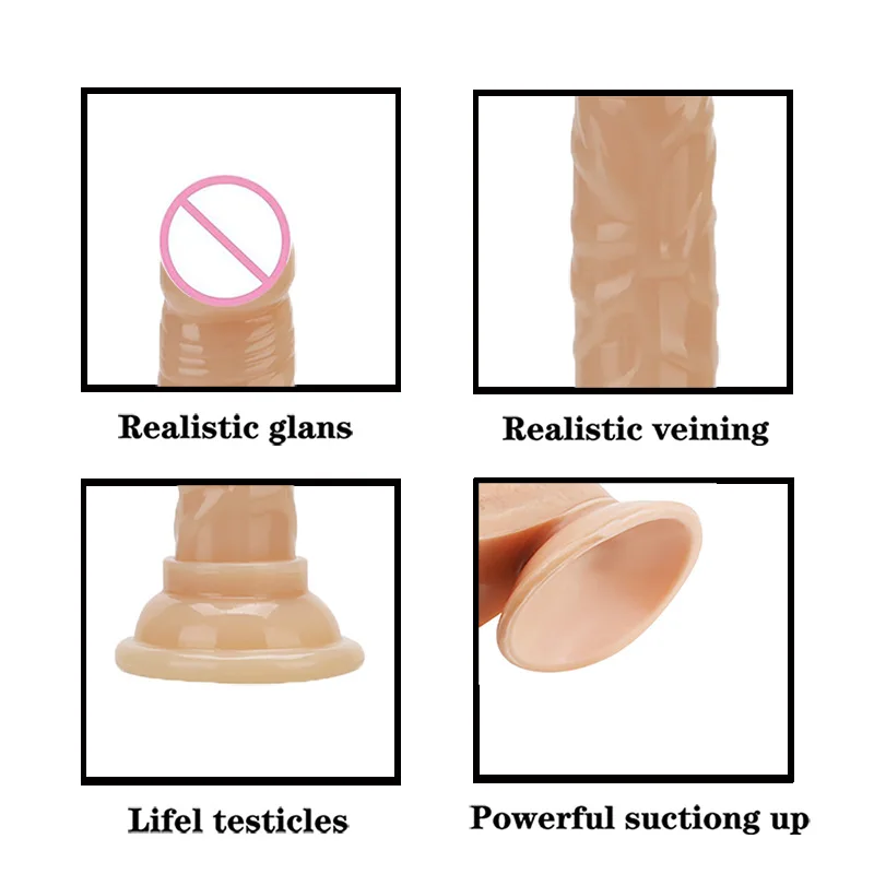 Super Real Skin Silicone Huge Dildo Realistic Suction Cup Male Artificial Penis Sex Toys for Women Vaginal with Curved Shaft