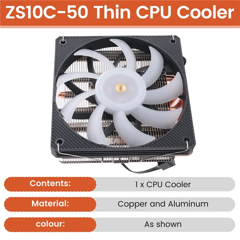ZS10C-50 얇은 CPU 쿨러 50Mm 10 히트 파이프 ITX LGA 115X 1700용 압력 라디에이터 TDP 200W