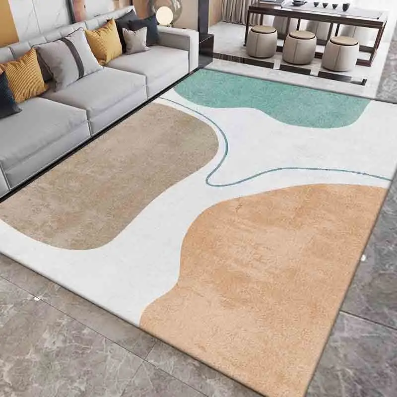 Abstract Pattern Carpet Non Slip Washable Bedroom Bathroom Polyester Mat Big Size Area Rectangle Rug Home Living Room Decoration