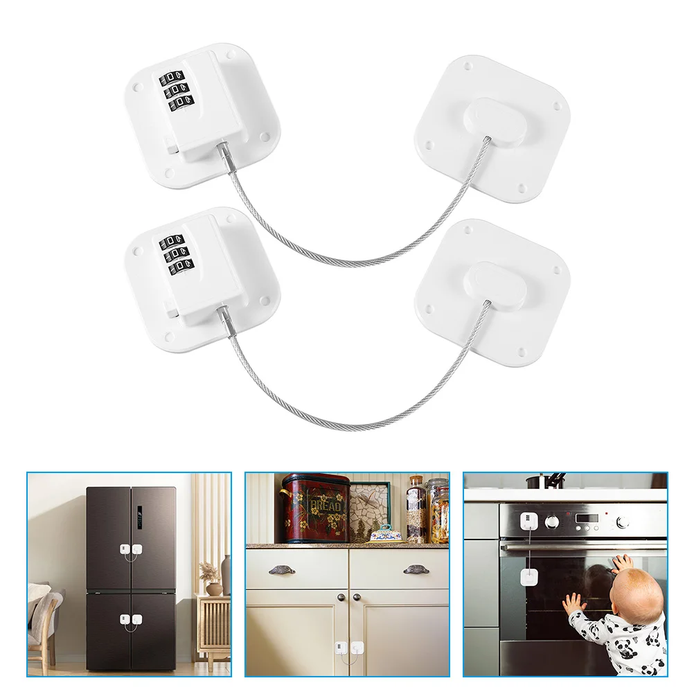 

2 Pcs Fridge Security Lock Easy Install Cabinet Door Lock High Strength Drawer Safety Multi Function for Cabinets