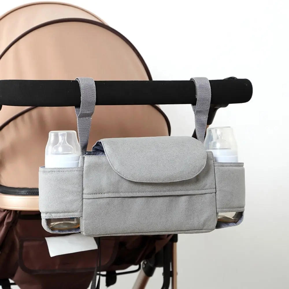 

Large Capacity Baby Pram Organizer Detachable Design Multifunctional Travel Diaper Bag Insulated Pocket Solid Color