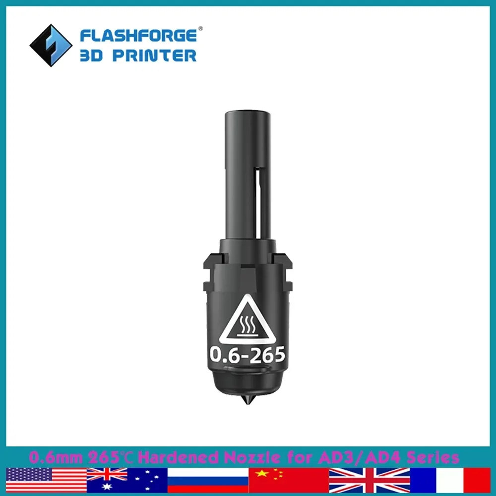 FLASHFORGE Nozzle voor Adventurer 3 Adventurer 4 Series 0.3/0.4/0.6mm Hoge Temp 3d Printer Onderdelen Reserve Vervanging Accessoires