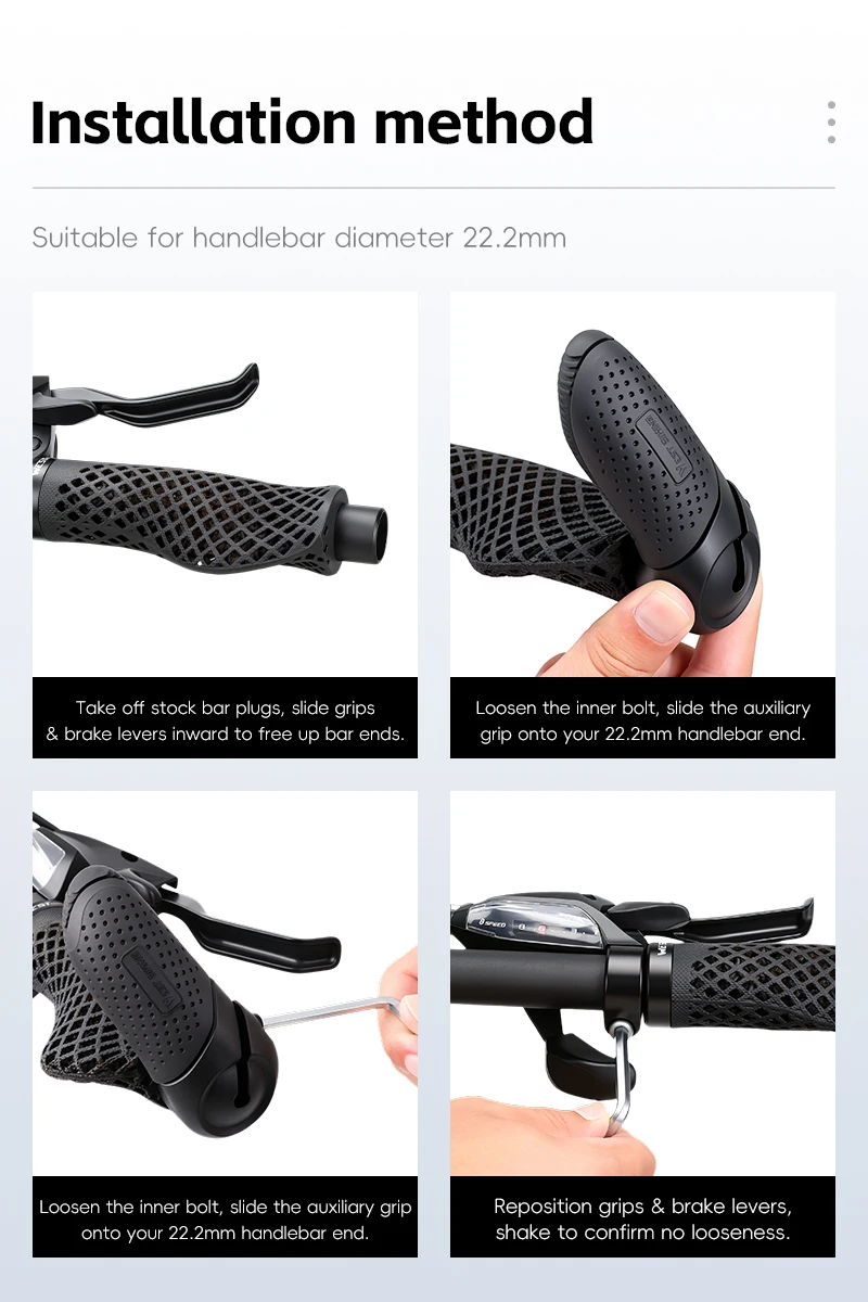 WEST BIKING Ergonomische Fahrrad-Restbar mit verstellbarem Winkel, rutschfester TPE-Griff für Langstreckenfahrten, MTB, Pendlerfahrrad-Lenker – Detail 12
