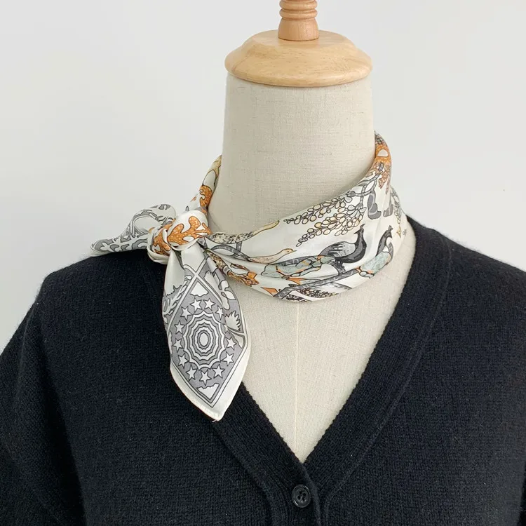 وشاح حريري متعدد الاستخدامات على شكل مملكة الحيوانات وشاح مربع صغير #1