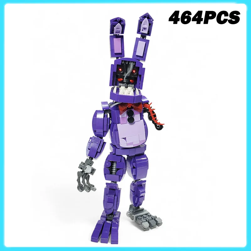 

464 шт. новые взорливые игры Бонни, экшн-фигурки, модель MOC, строительные блоки, кирпичи, креативная сборка, игрушка для детей и взрослых, подарок на день рождения